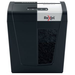 Distrugator Documente Manual Rexel Secure Mc6, P5, Micro-cut (particule), 6 Coli, 18l, Negru-arginti