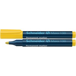 Permanent Marker Schneider Maxx 130, Varf Rotund 1-3mm - Galben Permanent Marker Schneider Maxx 130, Varf Rotund 1-3mm - Galben