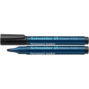 Permanent Marker Schneider Maxx 133, Varf Tesit 1+4mm - Negru Permanent Marker Schneider Maxx 133, Varf Tesit 1+4mm - Negru