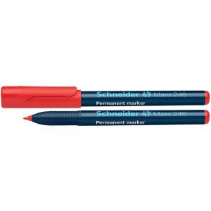 Permanent Marker Schneider Maxx 240, Varf Rotund 1-2mm - Rosu Permanent Marker Schneider Maxx 240, Varf Rotund 1-2mm - Rosu