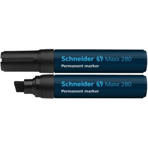 Permanent Marker Schneider Maxx 280, Varf Tesit 4+12mm - Negru Permanent Marker Schneider Maxx 280, Varf Tesit 4+12mm - Negru