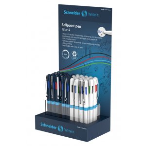Sis Display Schneider Take 4, 30 Pixuri -(18 X Alb/bleu, 18 X Bleumarin/bleu)
