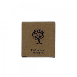 Set de Cusut Kraft format din 6 Culori AÈ›Äƒ, Ac, Nasturi, Ac de SiguranÈ›Äƒ, Ambalat in Cutie de Carton