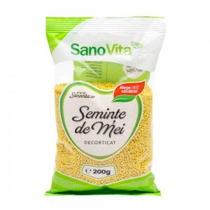 Seminte de Mei Decorticat  Sano Vita, 200g, Seminte Sanatoase, Seminte pentru Faina, Seminte Naturale, Punga de Seminte Sano-Vita, Punga de Mei pentru Mancare