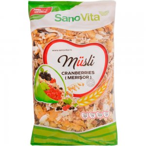Musli cu Merisoare Sano Vita 400g, Musli, Musli Sano Vita, Musli Sano Vita Merisoare, Cereale Musli, Musli Cereale, Cereale Musli Sano Vita, Musli SanoVita, Musli cu Fructe, Musli cu Fructe Sano Vita, Cereale Musli cu Fructe