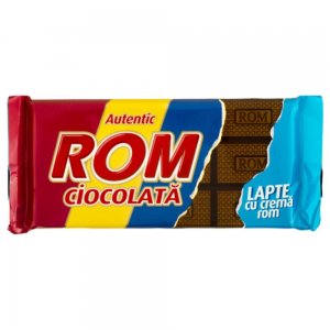 Baton de Ciocolata Rom cu Lapte, Cantitate 88g