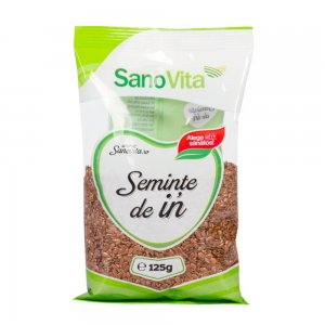 Seminte de In Sano Vita, 125g,  Seminte Sanatoase Ieftine, Seminte pentru Salate, Seminte Naturale, Punga de Seminte Sano-Vita, Punga de In pentru Salate