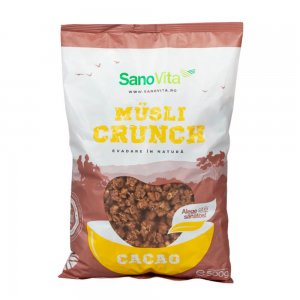 Musli Crunch cu Cacao Sano Vita 500g, Musli, Musli Sano Vita, Musli Sano Vita Crunch, Cereale Musli, Musli Cereale, Cereale Musli Sano Vita, Musli SanoVita, Musli cu Cacao, Musli cu Cacao Sano Vita, Cereale Musli cu Cacao