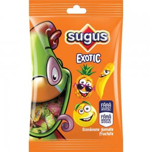 Bomboane Gumate Sugus Exotic, 200 g, cu Aroma de Fructe Exotice, Bomboane Gumate Fructate Sugus, Bomboane Gumate Moi Sugus Exotic, Bomboane Gumate cu Aroma de Fructe Exotice, Bomboane Gumate cu Fructe Exotice