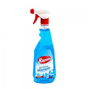 Pulverizator RAPIDO Curatare Geamuri, 750 ml, Curata Fara Pete cu Luciu Intens, Solutie Curatat Geamuri cu Pulverizator, Detergent de Geamuri, Solutie Spalat Geamuri, Detergent pentru Sticla, Produse Curatat Geamuri, Solutii si Produse de Curatenie
