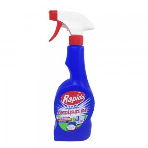 Pulverizator RAPIDO Curatare Bai, 750 ml, Fara Picaturi Uscate si Luciu Intens, Detergent pentru Baie, Detergent pentru Curatarea Suprafetelor din Baie, Solutie Spray pentru Calcar, Solutie de Curatare Baie, Produse de Curatenie, Solutie Baie