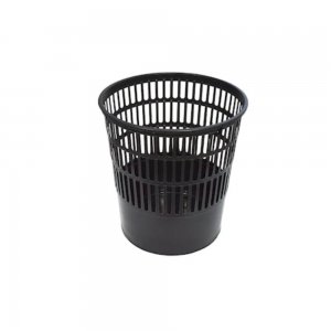 Cos de Birou Plastor Trading Tami, 16 L, Culoare Neagra, Cosuri pentru Birou, Cosuri din Plastic pentru Birou, Cos din Plastic pentru Hartii, Cos Plastic cu Perforatii, Cos de Plastic 16 L, Cosuri Mici pentru Hartii, Accesorii de Birou