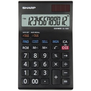 Calculator De Birou, 12 Digits, 155 X 97 X 12 Mm, Dual Power, Sharp El-128swh - Negru/alb Calculator De Birou, 12 Digits, 155 X 97 X 12 Mm, Dual Power, Sharp El-128swh - Negru/alb