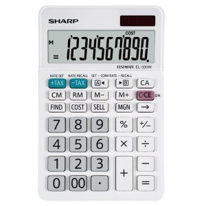 Calculator De Birou, 10 Digits, 152 X 94 X 28 Mm, Dual Power, Sharp El-330w - Alb Calculator De Birou, 10 Digits, 152 X 94 X 28 Mm, Dual Power, Sharp El-330w - Alb