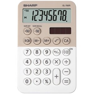 Calculator De Buzunar, 8 Digits, 120 X 76 X 23 Mm, Dual Power, Sharp El-760r-la - Bej/alb Calculator De Buzunar, 8 Digits, 120 X 76 X 23 Mm, Dual Power, Sharp El-760r-la - Bej/alb
