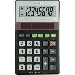 Calculator De Buzunar, 8 Digits, 117 X 70 X 21 Mm, Dual Power, Sharp El-r277bbk - Gri/negru Calculator De Buzunar, 8 Digits, 117 X 70 X 21 Mm, Dual Power, Sharp El-r277bbk - Gri/negru
