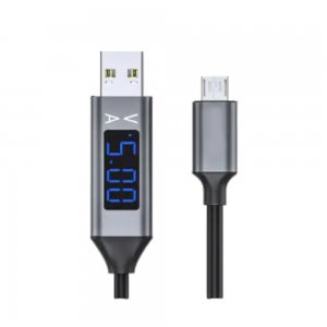 Cablu de Date Micro-USB, cu Afisare Amperaj si Voltaj, 1 Metru, Negru, USB la Micro-USB Cablu de Date Micro-USB, cu Afisare Amperaj si Voltaj, 1 Metru, Negru, USB la Micro-USB