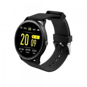 Smart Watch WAMA, KW19, Ecran 1.3 inch HD Rotund, Monitorizare Cardiaca, Tensiune. Oxigenare, Negru