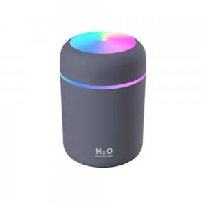 Umidificator Premium Difuser, 2 Moduri de Functionare a Luminilor si a Evaporarii Apei, Aromaterapie, Gri