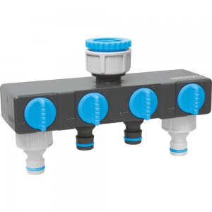 Conector Robinet cu Patru Conexiuni Separate Reglabile AQUACRAFT, Conector cu Patru Cai, Conector Furtunuri cu Patru Cai, Conector Furtun cu Robinet, Conector pentru Furtunuri cu Robinet, Conector cu Patru Cai si Robinet