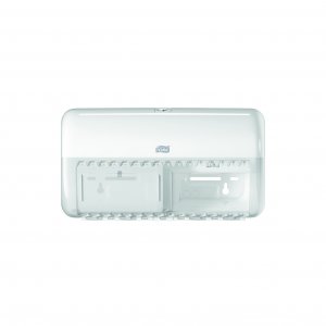 Dispencer Tork Elevation, Pentru 2 Role Hartie Igienica, 158x286x153mm - Alb