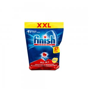 Detergent Vase Finish All in One Lemon, 57 Tablete, Pentru Masina de Spalat Vase, Lamaie, Detergent de Vase, Detergent Anticalccar Masina de Spalat Vase, Detergent Tablete pentru Masina de Spalat Vase, Detergent pentru Vase cu Lamaie