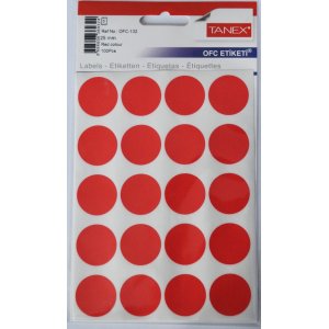 Etichete Autoadezive Color, D25 Mm, 100 Buc/set, Tanex - Rosu Etichete Autoadezive Color, D25 Mm, 100 Buc/set, Tanex - Rosu