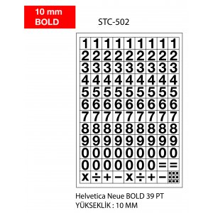 Etichete Cu Cifre, 0-9, 2 Folii/set, Tanex - 10mm Bold