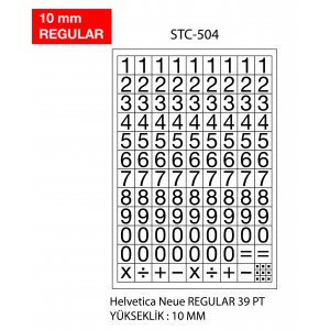 Etichete Cu Cifre, 0-9, 2 Folii/set, Tanex - 10mm Regular