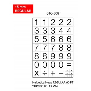 Etichete Cu Cifre, 0-9, 2 Folii/set, Tanex - 15mm Regular