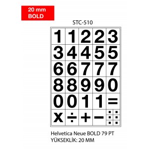 Etichete Cu Cifre, 0-9, 2 Folii/set, Tanex - 20mm Bold