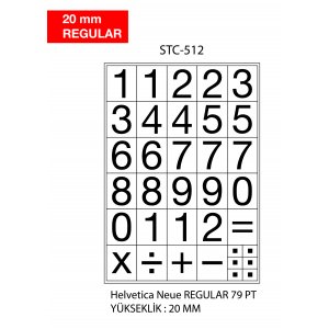 Etichete Cu Cifre, 0-9, 2 Folii/set, Tanex - 20mm Regular