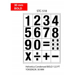 Etichete Cu Cifre, 0-9, 2 Folii/set, Tanex - 30mm Bold