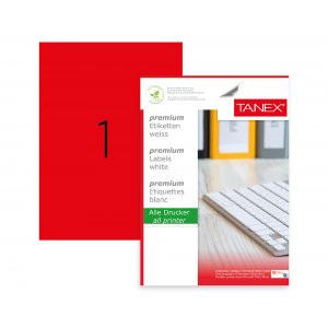 Etichete Color Autoadezive, 1/a4, 210 X 297mm, 25 Coli/top, Tanex - Rosu Fluorescent Etichete Color Autoadezive, 1/a4, 210 X 297mm, 25 Coli/top, Tanex - Rosu Fluorescent