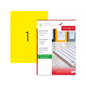 Etichete Color Autoadezive, 1/a4, 210 X 297mm, 25 Coli/top, Tanex - Galben Fluorescent Etichete Color Autoadezive, 1/a4, 210 X 297mm, 25 Coli/top, Tanex - Galben Fluorescent