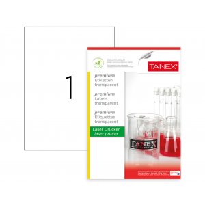 Etichete Transparente Autoadezive, 1/a4, 210 X 297mm, 25 Coli/top, Tanex - Colturi Drepte