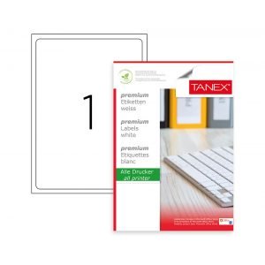 Etichete Albe Autoadezive, Repozitionabile, 1/a4, 199.6 X 289.1mm, 25 Coli/top, Tanex-colturi Rotun