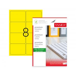 Etichete Color Autoadezive, 8/a4, 99.1 X 67.7mm, 25 Coli/top, Tanex - Galben Fluorescent Etichete Color Autoadezive, 8/a4, 99.1 X 67.7mm, 25 Coli/top, Tanex - Galben Fluorescent
