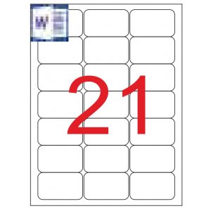 Etichete Transparente Autoadezive, 21/a4, 63.5 X 38.1mm, 25 Coli/top, Tanex - Colturi Rotunjite