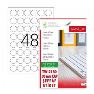 Etichete Polyester Albe, Autoadezive, Rotunde - D30mm, 48/a4, 25 Coli/top, Tanex