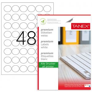Etichete Transparente Autoadezive, Rotunde - D30mm, 48/a4, 25 Coli/top, Tanex