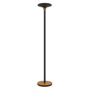 Lampa De Podea Cu Picior, Cu Led, Unilux Baly - Neagra/bambus