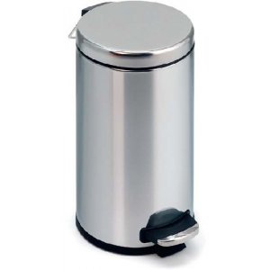Cos Metalic Cu Capac Si Pedala Pentru Deschidere, 30 Litri, Vepa Bins - Stainless Steel Mat