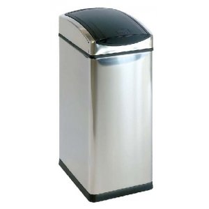 Cos Metalic Rectangular Cu Capac, 45 Litri, Vepa Bins Touch - Stainless Stell Mat