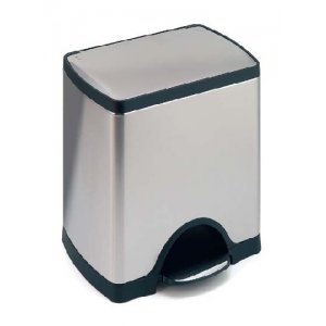 Cos Metalic Rectangular Cu Capac Si Pedala Pentru Deschidere, 26 Litri, Vepa Bins - Stainless Steel