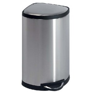 Cos Metalic Pentru Colturi Cu Capac Si Pedala Pentru Deschidere, 38 Litri, Vepa Bins-stainless Steel