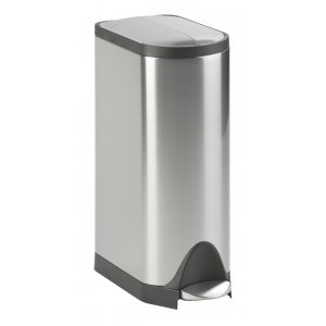 Cos Metalic Cu Capac Si Pedala, 20 Litri, Rectangular, Vepa Bins Butterfly - Stainless Steel Mat