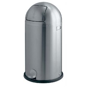 Cos Metalic Cu Capac Galvanizat, 40 Litri, Vepa Bins Kickboy - Stainless Steel Mat