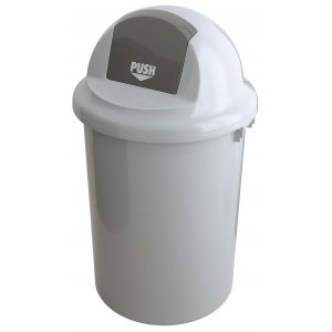 Cos Din Plastic Pentru Reziduuri, Cu Capac Rabatabil, 90 Litri, Vepa Bins - Gri