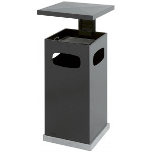 Cos Metalic Cu Scrumiera Si Capac Detasabil, (39,5 X 39,5 X 91 Cm) Vepa Bins - Antracit